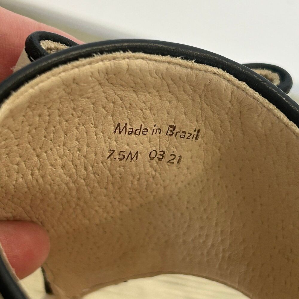 Jack Rogers Sandal’s Women’s Size 7.5M Color Cream Black Tan Made in Brazil - Picture 10 of 12